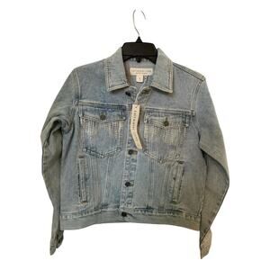 Saltwater Luxe Distressed Embellished Denim Jacket - S​